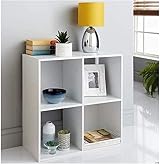Homme Concept 4 Cube Storage Unit with 2 Grey Baskets White Oak Effect view 3