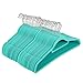 Juvale Teal Velvet Hangers - 50-Pack, 18 in, Slim Flocked Design - Cascading Adult Clothes Hangers & Space-Saving Closet Organizer for Shirts, Suits & Pants