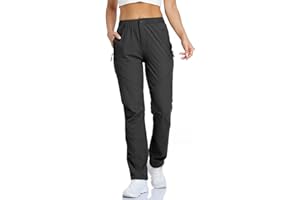 SPOSULEI Womens Summer Lightweight Pants Outdoor Nylon Quick Dry Travel Golf Hiking Sweatpants with Zipper Pockets