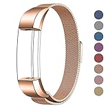 SWEES Fitbit Alta HR and Alta Bands Metal, Milanese Stainless Steel Replacement Accessories Metal Small & Large Band for Fitbit Alta HR and Alta, Rose Gold