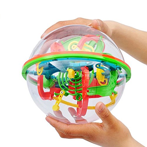 100 Barriers Maze Ball Cube Puzzle Toy 3D Labyrinth Magic Intellect Ball Balance Maze Puzzle Toy Children Kids Brain Teaser Fun Toys
