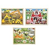 Melissa & Doug 24-Piece Wooden Jigsaw Puzzle 3-Pack