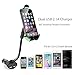 Universal Car Mount Charger, Gooseneck Car Cigarette Lighter Cell Phone Holder with Dual USB 2.1A Car Charger with Over Charge and Over Current Protection for 3.5-6.3 Inch Smartphone