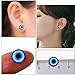 Lottoy 1 Pair Unisex Weight Loss Blue Eyes Shape Ear Stud, Healthy Magnetic Therapy Earrings 10mm, No Piercing