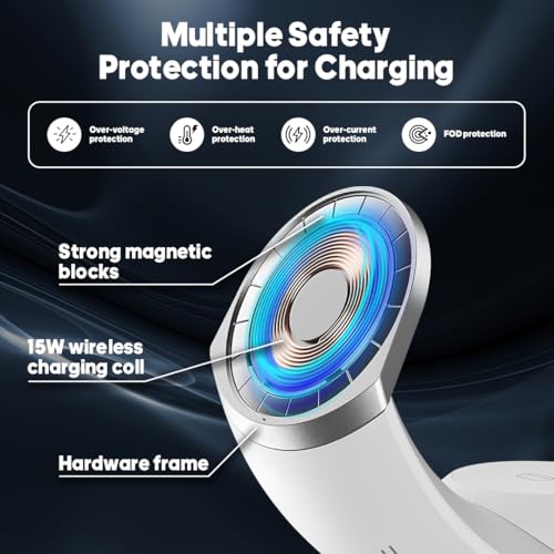 AMROAH 2025 Moon 4 in 1 Wireless Charging Station for Smart Phone Headphones Watch, Multiple Devices Wireless Charger for iPhone 17 16 15 14 13 12 Series, Airpods Pro, Apple Watch