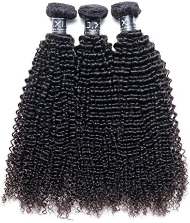 8A 3 Bundles Brazilian Kinky Curly Virgin Human Hair Extensions Weave Natural Black 18 20 22inch