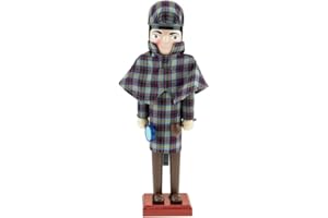 Clever Creations Sherlock Holmes 12 Inch Traditional Wooden Nutcracker, Festive Christmas Décor for Shelves and Tables