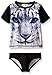 Jessica Simpson Girls' Short Sleeve Snow Leapord Rash Guard Set