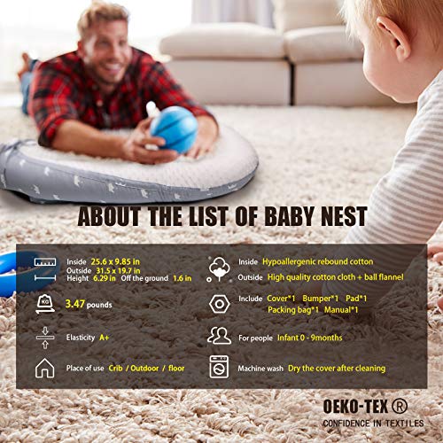 Uaugh Baby Lounger & Infant Floor Seat, Ultra Soft Breathable Cotton