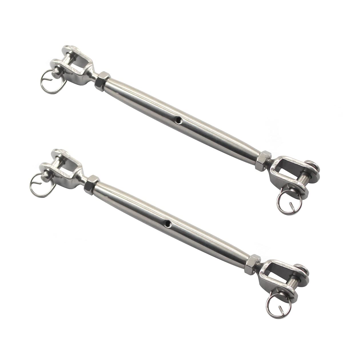 2Pcs 304 Stainless Steel Rigging Screw Jaw Closed Body M10, Medifier Turnbuckle, Tensioner