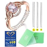 Ring Size Adjuster Set of 12 with Jewelry Polishing Cloth, 3 Sizes for Any Rings, Perfect for Loose Rings