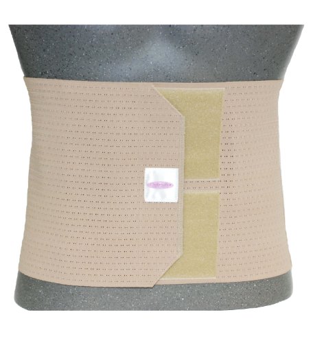 Gabrialla Breathable Abdominal Support Binder - Elastic Belly Wrap 9 Inch wide: AB-309(W), Medium, Beige