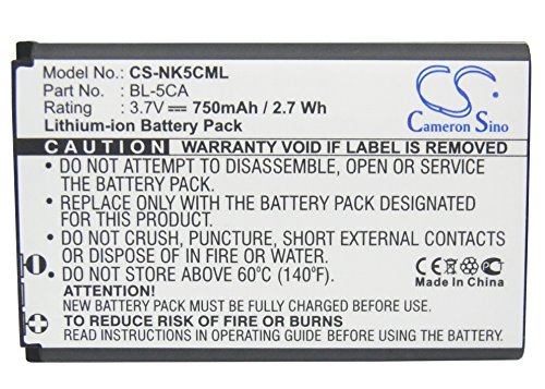VINTRONS 750mAh Battery For Nokia 6682, 6820, 7600, 7610, E50, E60, N-Gage 2600, X2-05, - Thumbnail 4