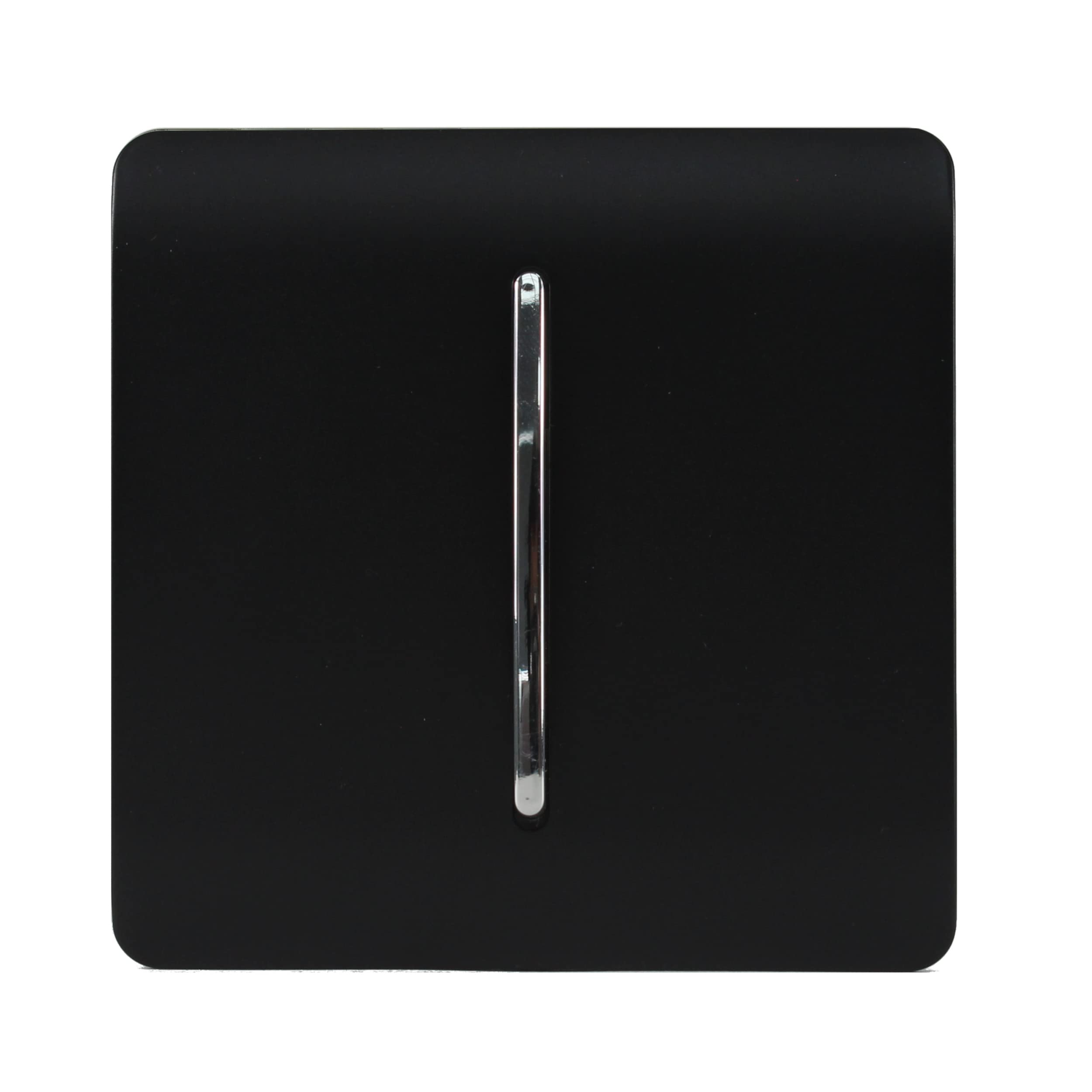 Trendi 1 Gang 2 Way Artistic Modern Glossy 10 Amp Rocker Tactile Light Switch Matt Black Soft Touch