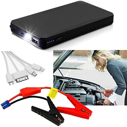 JIUBING 400A Peak Portable Car Jump Starter 12000mAh Phone Power Bank 12V Auto Battery Charger Pack Booster with LED Flashlight-Black