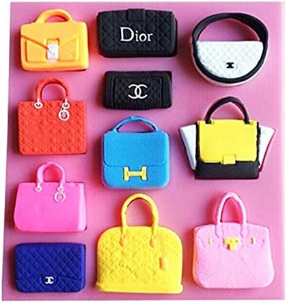 SaSa Design Mini Handbag Shape Fondant Cake Chocolate Mold Candy Kitchen Baking Tools (Bags Mold)