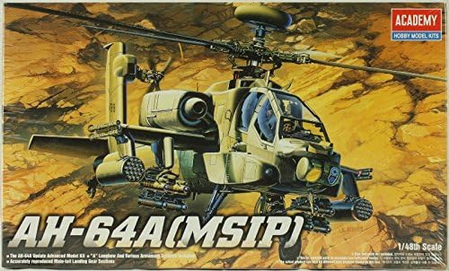 Academy 1:48 Ah-6 4 A Msip Apache Plastic Helicopter Model Kit
