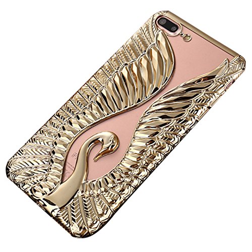 CSablnt Swan Wings Rubber Plating Frame TPU Soft Phone Case for iPhone 7 Plus / 6Plus(5.5")Case (gold, iphone6/iphone6s(4.7))