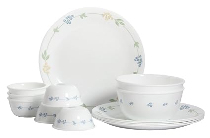 Corelle Livingware Secret Garden Dinner Set, 14-Pieces