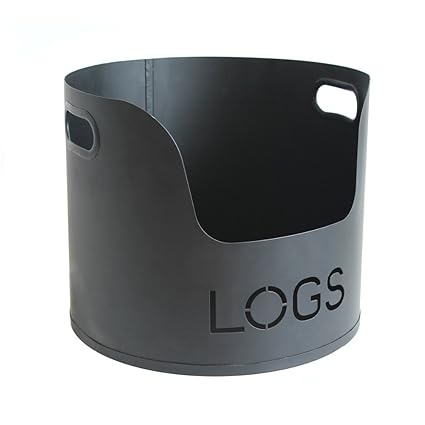 Fireside Accessory For Holding Wood Coal Logs Matte Black Kindling