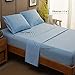 SONORO KATE Bed Sheet Set Super Soft Microfiber 1800 Thread Count Luxury Egyptian Sheets 18-Inch Deep Pocket Wrinkle and Hypoallergenic-3 Piece(Twin XL Lake Blue)
