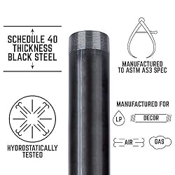 Pipe Décor 2 in. x 6 in. Black Steel