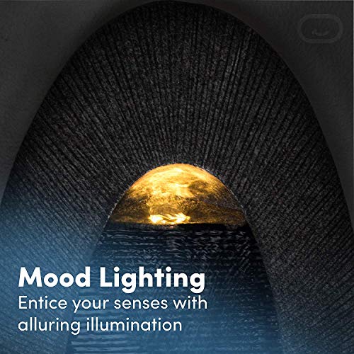 Oval, Indoor/Outdoor Wall Fountain 23" x 12" | Handcrafted Natural Stone Look with LED Lights, Adjustable Speed, Calming Waterfall Sounds | Made with Polyresin Material (Charcoal) - Thumbnail 3