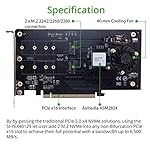 Syba-Dual-M2-M-Key-NVMe-Ports-to-PCIe-30-x16-Bifurcation-Riser-Controller-Support-Non-Bifurcation-Motherboard-SI-PEX40129