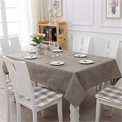 wrgfhb Pure Black Linen Tablecloth Garden Cotton Cloth Cloth Anti-scalding Table Table Cloth Round Table Table Cloth Simple 140x170cm Gray