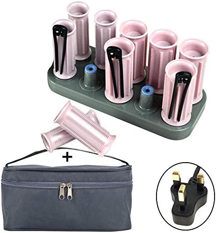 Hann 10pcs Hot Rollers for Long Medium Short Hair Travel Hair Roller with Clips Electric Heating Pear Hair Ceramic Hot Harmless Hair Sticks Tube Dry Wet Curly with Travelling Bag (Classic Style)