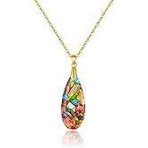 Inspirational Gifts Healing Gold Pendant Gold Necklaces for Women,Get Well Soon Encouragement Gifts for Women Friends Sister Mom, Natural stone Pendant Healing boho Friendship Jewelry for women