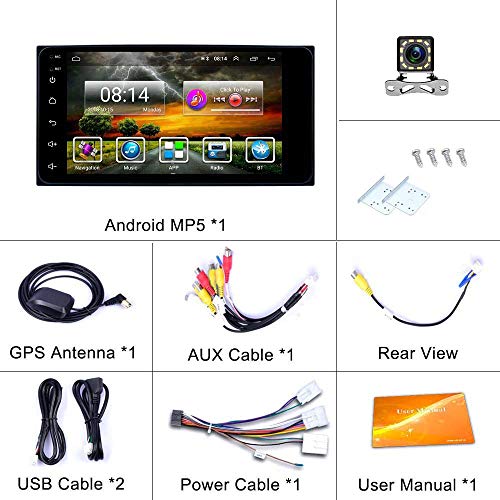 Double Din Car Radio Receiver, Android 8.1 Touchscreen Car Stereo Head Unit, Support Bluetooth Android&iOS Mirror Link DVR Input AM&FM, Built-in WiFi and GPS Navigation for Toyota - Thumbnail 5