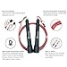 Jump Rope-Extra Cable-Adjustable, Ball Bearings，Cable Self-locked- for Crossfit, Double Unders, Speed, WOD, MMA, Boxing, Jumping Workout & Fitness Training (red)