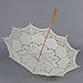Artwedding Scallop Edge Embroidery Pure Cotton Lace Wedding Umbrella in Beige Onesize