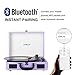 Vinyl Record Player JORLAI Turntable, 3 Speed BT Record Player Suitcase with Built in Speakers/Rechargable Battery/Vinyl-to-MP3 Recording/Headphone Jack/Aux Input/RCA Line Out – Lavenderthumb 1