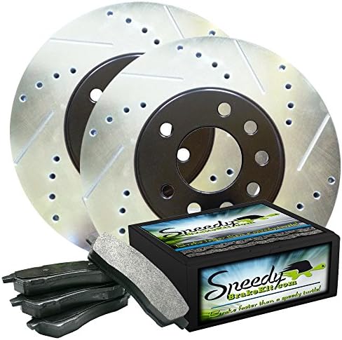 Speedy Brake Kit Drilled and Slotted Disc Brake Kit - Front Rotors with Race Ready Pads SB1239X2RRBLACK - Black