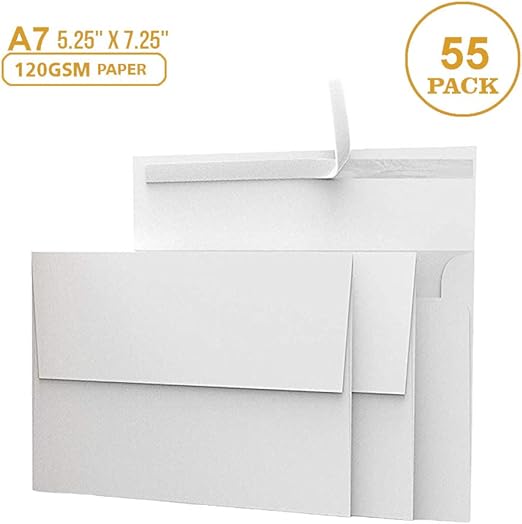 White Invitation Envelopes Announcement 7 Size 5x7inch 133mm x