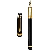 Zalantan Premium Fountain Pen - Smooth Writing,Luxury Pen Set Gorgeous 24K Gold Accents,Travel Refillable Writing Pen Gift Set,Executive,Office, Elegant,Fancy, Nice Pens (Fountain Pen)