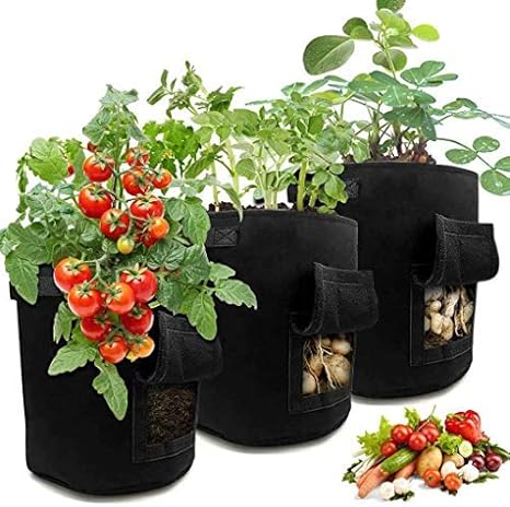 Amazon Co Jp サツマイモ植栽バッグジャガイモ植栽バッグ4 7 10ガロン不織布バッグフェルトポテト植栽バッグ成長バッグ ホーム キッチン