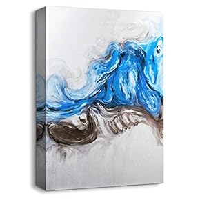 Canvas Wall Art Abstract Ink Painting Artwork for Home Prints Framed - 12x18 inches