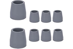 8 Pack Rubber Walker Tips 1 1/8'' Heavy Duty,Replacement Tips for Walkers, Commodes, Shower Chairs, Walking Sticks, Canes Leg
