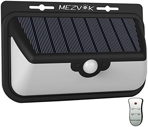MEZVOK 48 LEDs Outdoor Motion Sensor Solar Lights, Wireless with Remote Control, Waterproof for Driveway, Patio, Deck, Yard, Garden, White Light