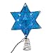 Kurt Adler UL 10-Light LED Silver and Blue Hanukkah Star Shimmer Treetop