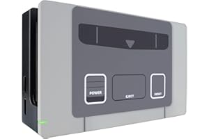 eXtremeRate SFC SNES Classic EU Style Custom Faceplate for Nintendo Switch Charging Dock, Soft Touch Grip DIY Replacement Housing Shell for Nintendo Switch Dock - Dock NOT Included