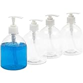 Juvale Soap Dispenser Pump Bottles - 17 oz, Clear Plastic, 4-Pack - Foaming Hand & Dish Soap Pumps with Shampoo Dispenser for Kitchen Sink & Bathroom Accessory