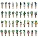 Mini Cactus Wooden Clothespins Floral Decorative Wood Peg Pin Craft Clips for Pictures Memo Card Photo with Jute Twine, 80 Counts by Shxstore