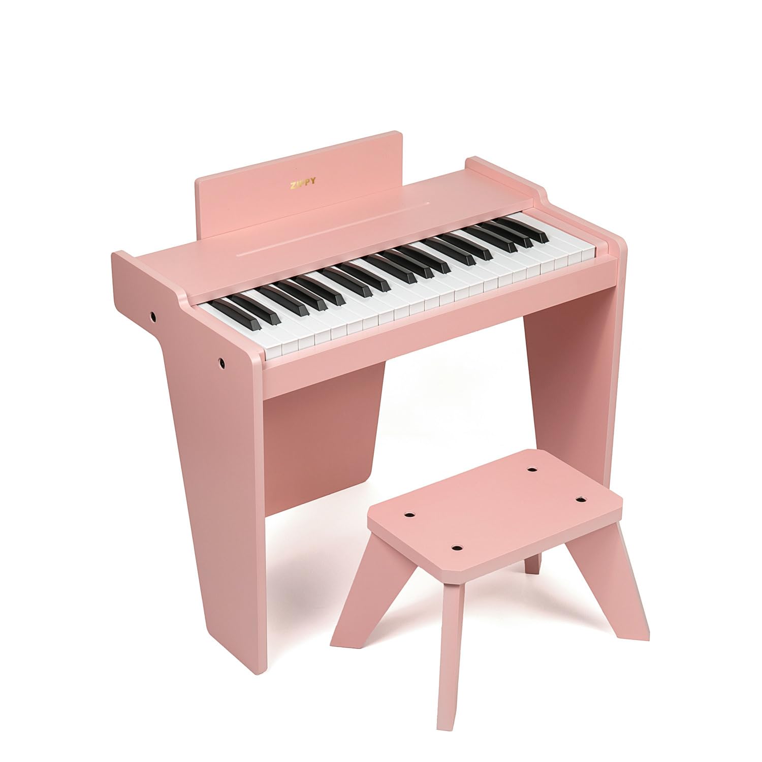ZIPPY MAT Kids Piano Keyboard, 37 Keys Digital Piano for Kids, Music Educational Instrument, Wooden Toy for Toddlers Girls Boys (Pink Basic)