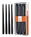 Hyoola Tall Taper Candles - 12 Inch Black Dripless, Unscented Dinner Candle - Paraffin Wax with Cotton Wicks - 10 Hour Burn Time (Pack of 12)