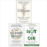 Lifespan [Hardcover], The Telomere Effect, How Not To Die 3 Books Collection Set