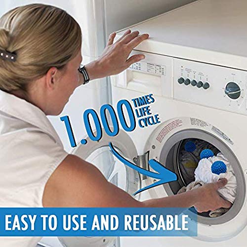 Laundry Dryer Balls Non-Toxic Replace Liquid Fabric Softener and Dryer Sheet Reduce Drying Time, Alternative Wash Ball for 1000 Washing with Eco-Friendly Hypoallergenic Anti-Static - Thumbnail 5